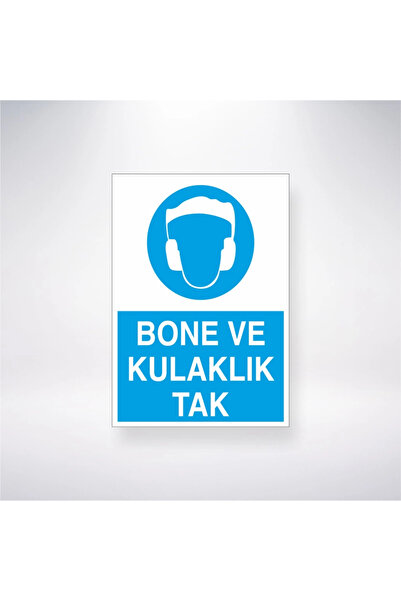 Reysa Tasarım ملصق سلامة العمل مقاس 21 × 28 مع عظم وسماعة أذن