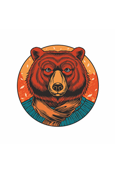 Reysa Tasarım ملصق الدب 10x10 سم ملصق ملون