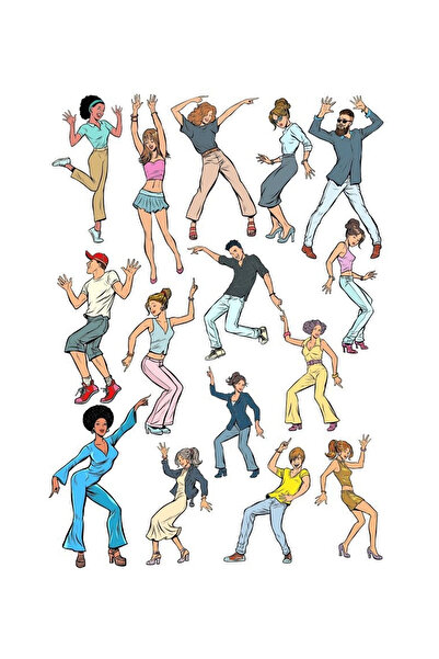 Reysa Tasarım مجموعة ملصقات Dancing People-1 مكونة من 15 قطعة للهاتف والكمبيو...