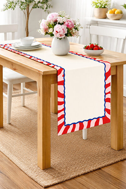 RİTMOHOME Bohemian, Marine, καρό, πλακάκι, ρίγες, μοτίβο, πολύχρωμο, 40x140 R...