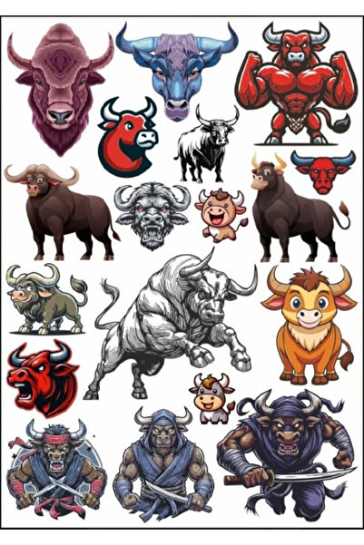 Reysa Tasarım Bull Patterned Angry Sticker Set 2