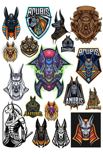 Reysa Tasarım مجموعة ملصقات أنوبيس-4 13 قطعة للهاتف والكمبيوتر اللوحي والكمبي...