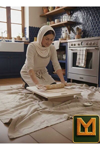 MEDET MOBİLYA Mini hamur tahtası salata tahtası mini yer sofrası ahşap hamur ...
