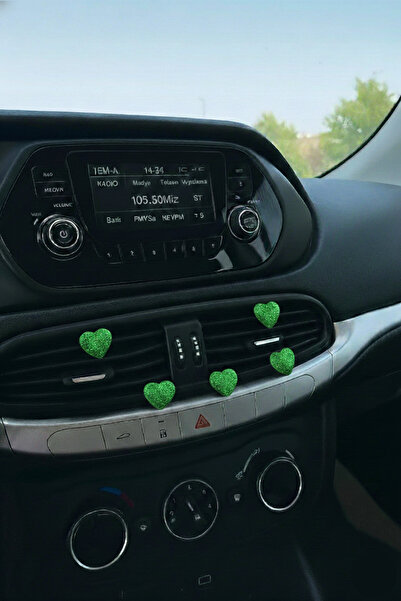 Çiçek Antalya Shiny Green Glitter Heart Car Air Conditioning Grille Ornament ...