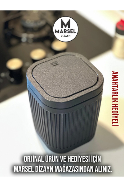 MARSEL Trash Can V2 Desktop - Kitchen - Bathroom - Collapsible - Black - 15cm