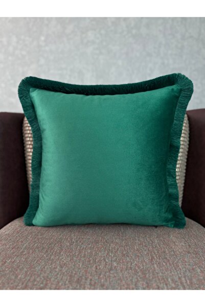 Fabricland Імпортний шовковий оксамит, смарагдово-зелений, з бахромою, чохол ...