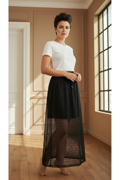 Curly Lace Skirt with Tie Waist