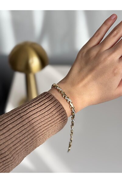 XUPING JEWELRY KUYUMCU MODELİ 14 K RENGİ X ÇARPI SARMAL BİLEKLİK 1 NUMARALI Ü...