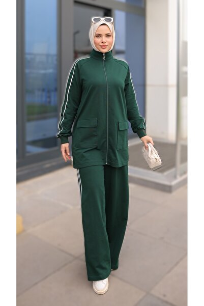 Ryzi Moda Women's Hijab Tracksuit Set with Zipper