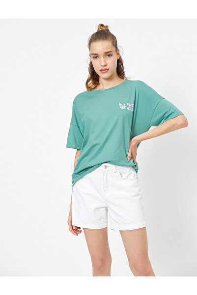 Koton T-Shirt με κοντό μανίκι με λαιμόκοψη