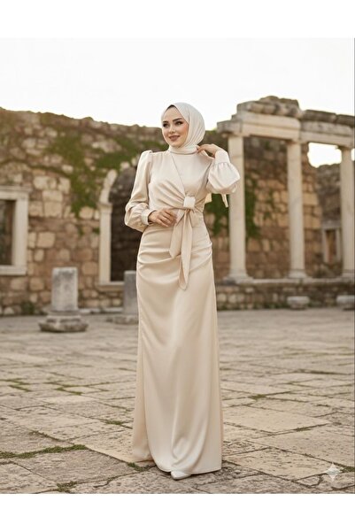 modadeywearst YANDAN BAĞLAMALI SATEN ABİYE