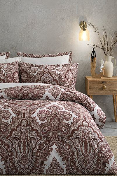 İQON طقم غطاء لحاف مرن فردي باللون البني