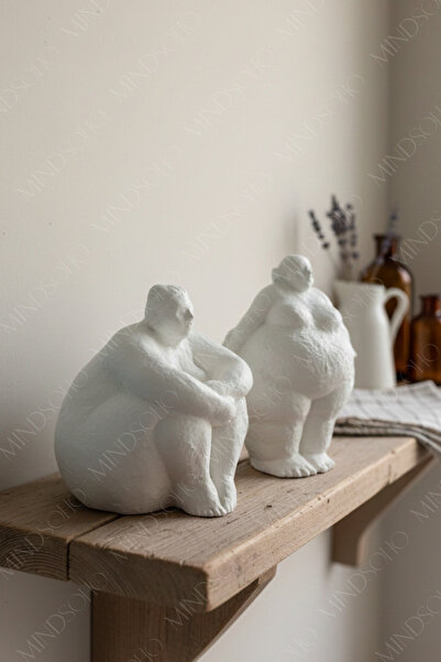 mindsoho Vernikli 2'li Mini Dekoratif Tombul Kadın Obje, Heykel, Biblo | 11-10CM