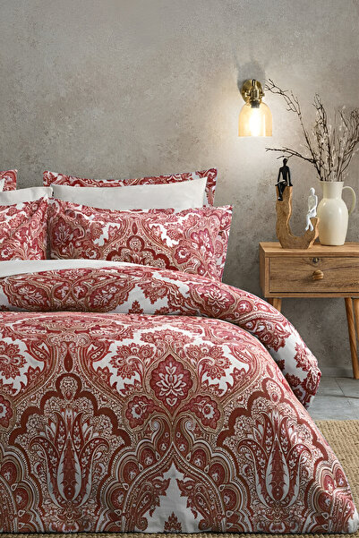 İQON طقم غطاء لحاف مرن أحمر اللون