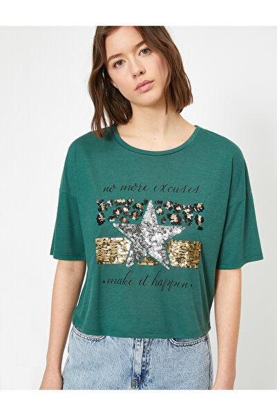 Koton Γυναικείο πράσινο μπλουζάκι