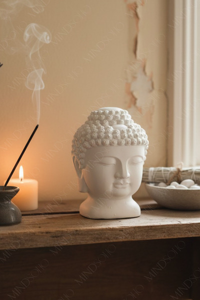 mindsoho Dekoratif Buda Heykeli, Biblo, Meditasyon Yoga (13x8cm)