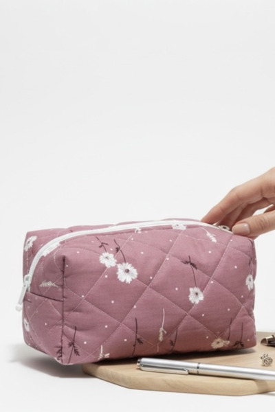 Bestway ve Diğeri Floral Pattern Travel Cosmetic Makeup Bag