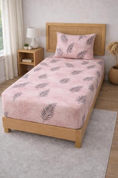 Arma Concept ملاءة مطاطية واحدة من قماش Ranforce بنمط أوراق الشجر وغطاء وسادة...