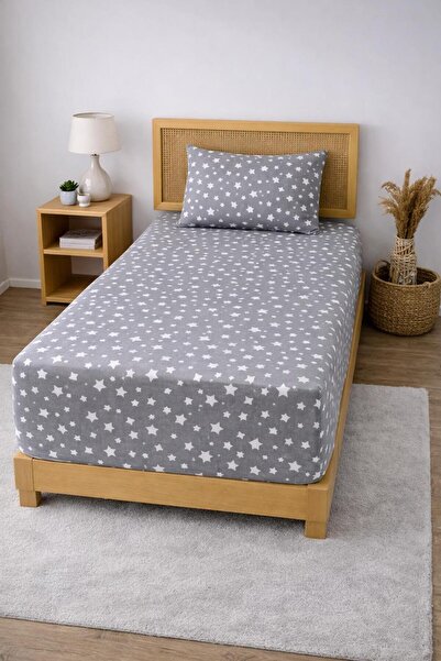 Arma Concept Single Ranforce Fabric Star Pattern Fitted Elastic Sheet & 1 Pil...