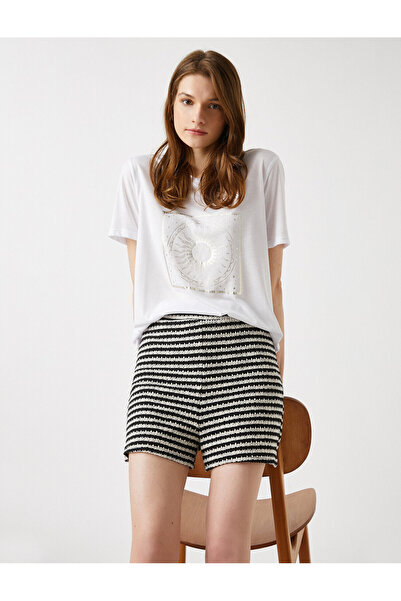 Koton Βαμβακερό μπλουζάκι με στάμπα