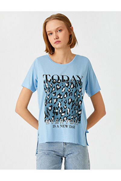 Koton Tricou indigo ușor pentru femei 2YAK13717EK