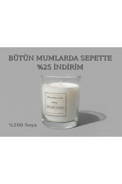 Atelier Luma Vanilya | %100 Soya Mum – Dekoratif Cam (250 ml)