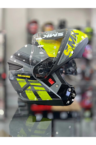 SMK Gullwing Tourleader Çene Açılır Kask Gri Sarı