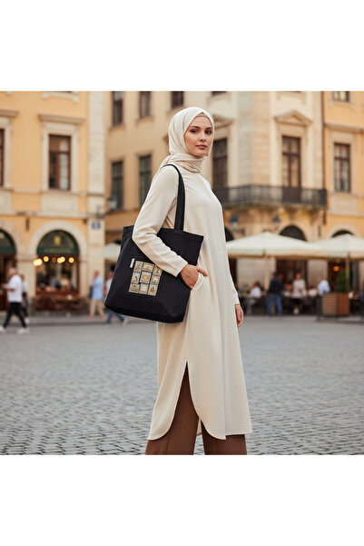 Bordglow Siyah Plaj Çantası -Punch için uygundur - Gabardin Kumaş - Bordglow