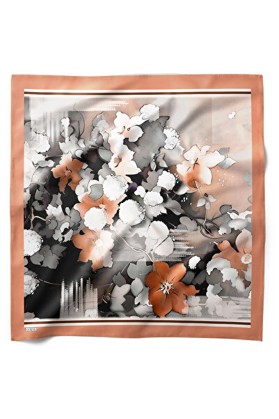 HAWWA وشاح باندانا منقوش عليه زهور تيراكوتا