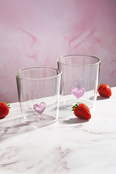 Perotti Love Hearts 2'li Borosilikat 300 ml Aşk Bardak Seti
