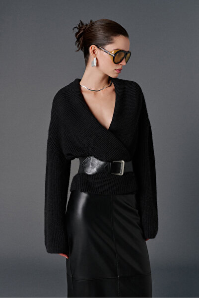 VATKALI Şal yaka oversize kazak