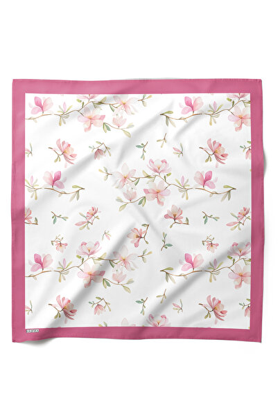 HAWWA وشاح باندانا منقوش عليه زهور وردية