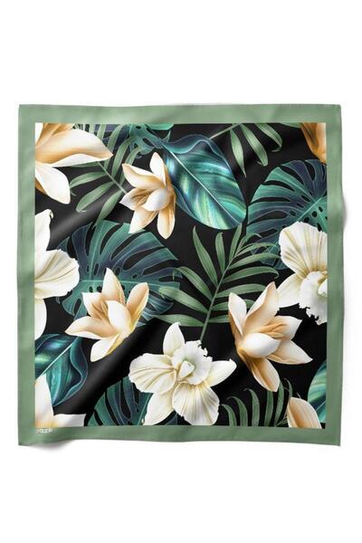 HAWWA وشاح باندانا منقوش عليه زهرة العاج