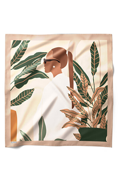 HAWWA Bandană cu model tropical modern pentru femei
