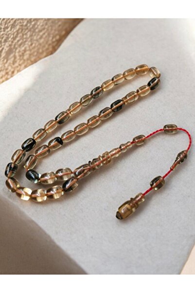 İnan Tesbih سبحة من حجر الفحم الأحمر الشفاف بقطع كبسولي