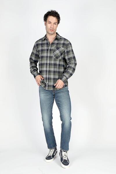 Lee Cooper Cămașă pentru bărbați, cu croială obișnuită, kaki 251 LCM 241001 A...