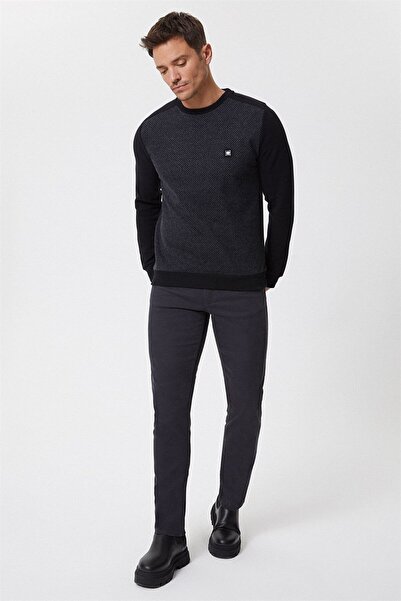 Lee Cooper Hanorac cu guler rotund pentru bărbați Ethan, negru-antracit