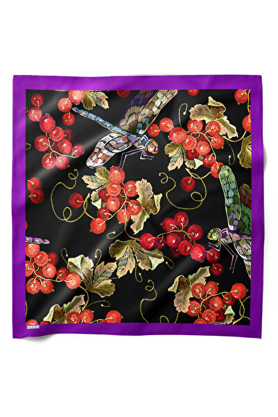 HAWWA وشاح باندانا منقوش بالتوت الأسود