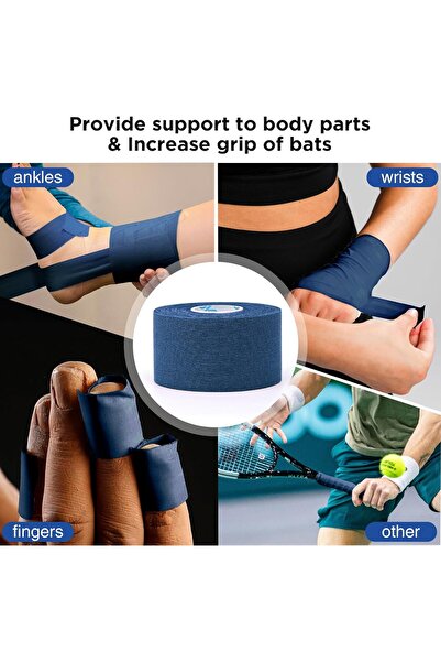 BiaTape Rijit Fiksasyon Yapışkanlı Sporcu Bandajı 3.8cm X 10 Metre MAVİ Sporc...