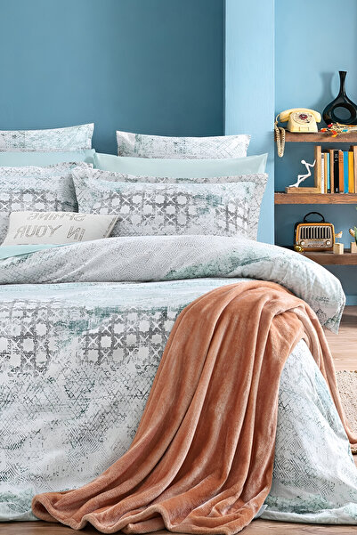 İQON طقم غطاء لحاف مرن فردي - TERRACOTA Çağla