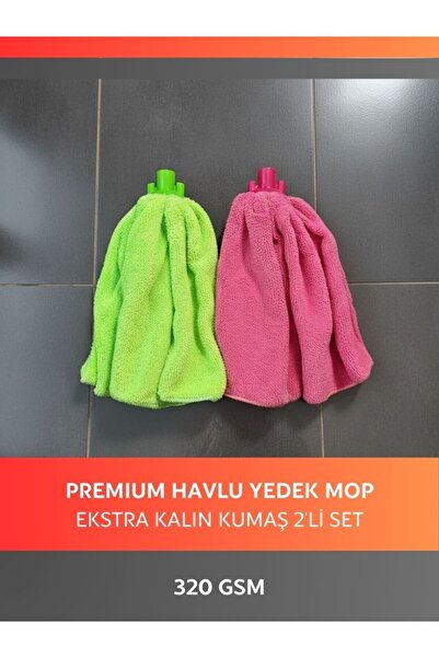 Cleanshe Premium Havlu Yedek Mop 2'li Set | İthal Kumaş | 320 GSM | Elle Silm...