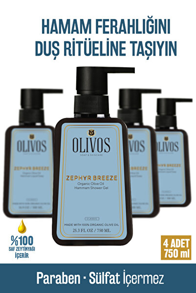 Olivos Doğal Zeytinyağlı Hamam Kokulu Banyo Ve Duş Jeli Zeytinyağı Cilt Besle...
