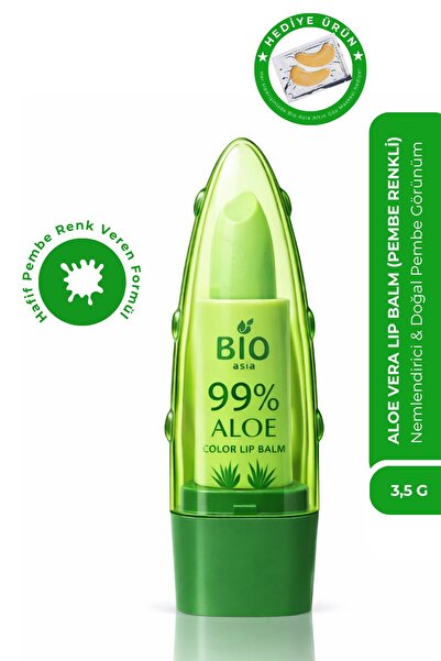 Bio Asia Aloe Vera Lip Stick – Nemlendirici & Doğal Parlaklık Veren Renkli Du...