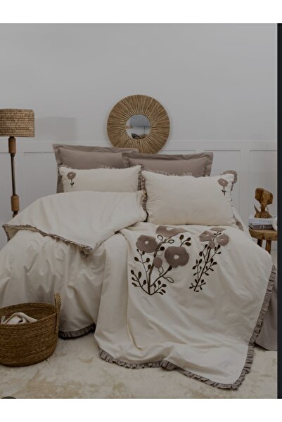 KÜBRAHOME'S طقم أغطية سرير شاهيسر أليسا - بيج ناكيشلي