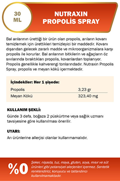 Nutraxin Propolis Sprey 30 Ml - Boğaz Spreyi
