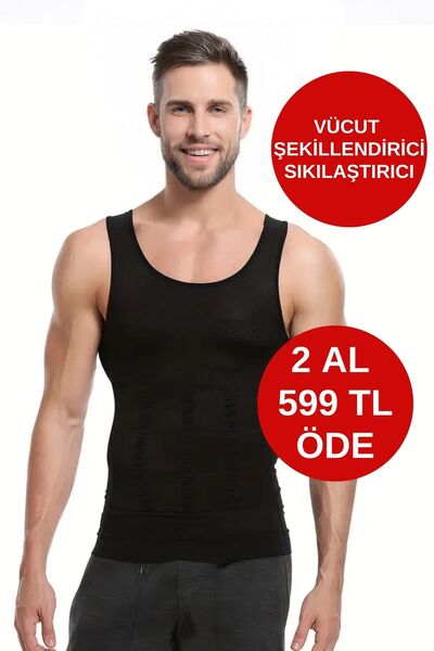 ALEXANDER HUD سترة داخلية للرجال باللون الأسود من Göğüs Göbek يبرز انحناءات ا...