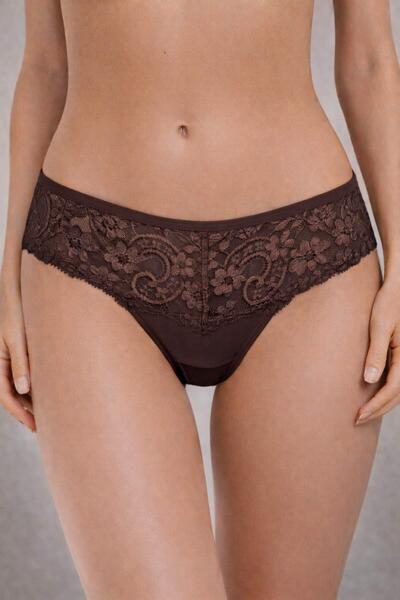 AYYILDIZ Γυναικείο Δαντελένιο Καφέ εσώρουχο 1346