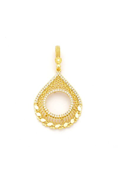 FerizZ Çeyrek Çerçeveli Kolye Ucu Altın Kaplama TGR-681