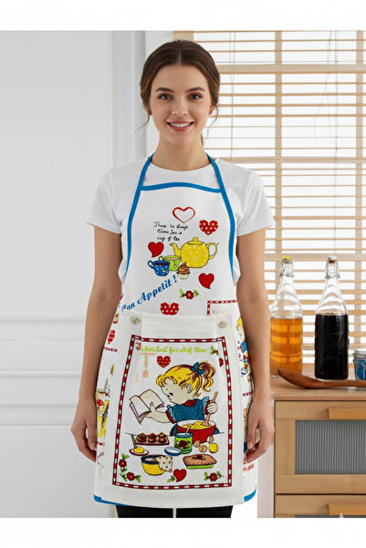 Coton Delux Havlulu Su Geçirmez Mutfak Önlükleri - %100 Pamuklu - Yetişkin