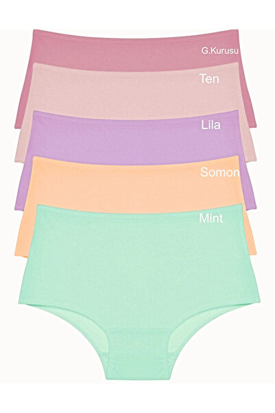 ROSEPERİ Chiloți de damă cu talie înaltă, 5 bucăți din bumbac lycra, lenjerie...